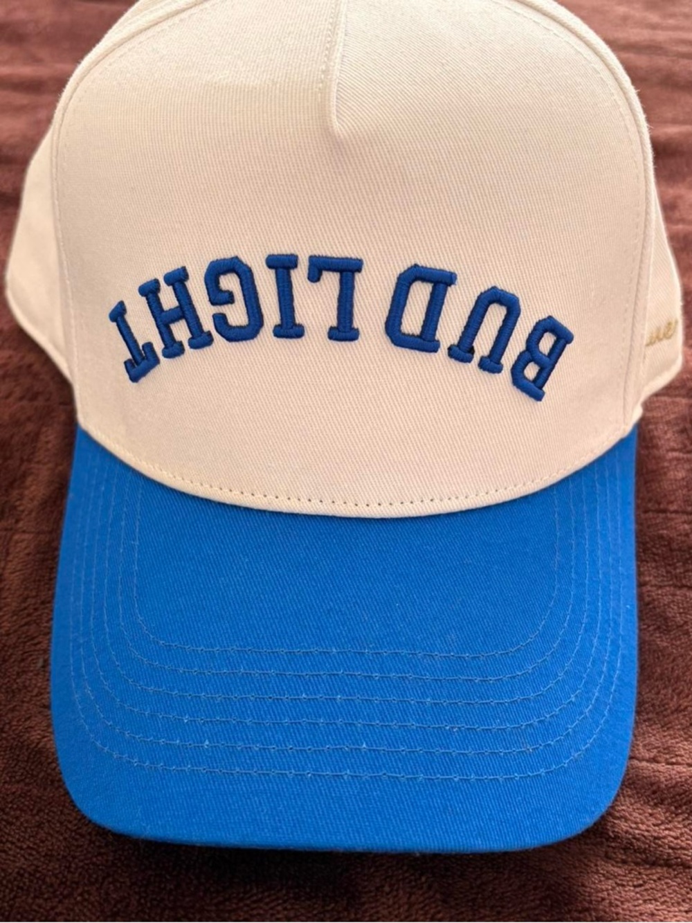 Two-Tone Blue and Cream Baseball Cap